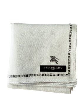Burberry London Cotton Scarf NWT Japan Licensed 18.5” Knight Logo Jacquard